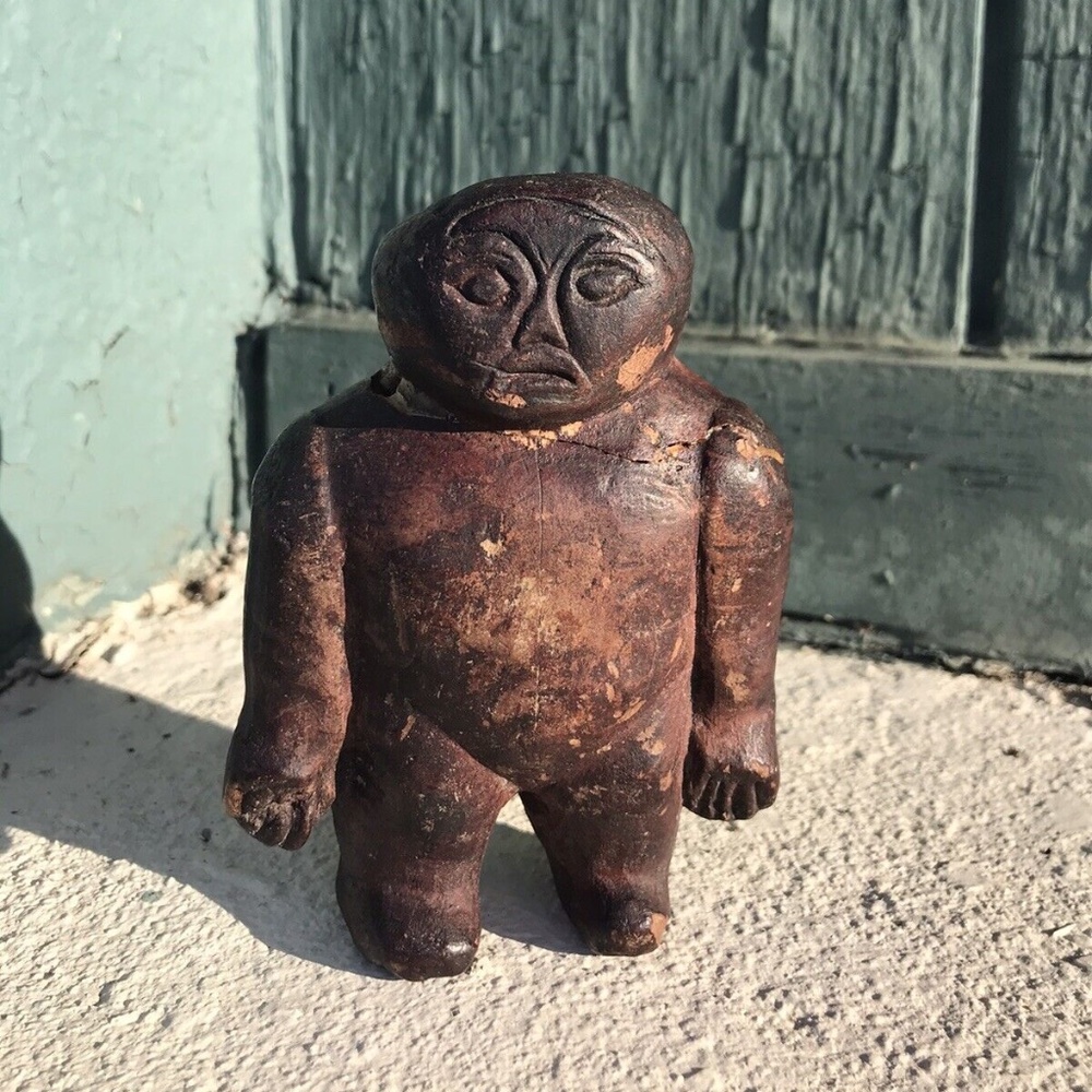 Museum Retired Taino Effigy PreColumbian MesoAmerican Shamanic Statue Aztec God